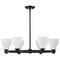 Nuvo Russel - 6 Light Chandelier - Matte Black with Satin White Glass 60/8027 - alternate 4